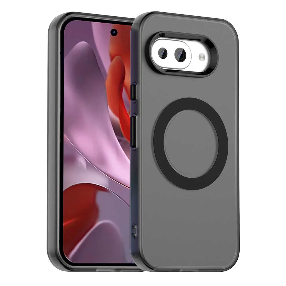 Google Pixel 9a Hoesje MagSafe Backcover Semi-Transparant & Zwart afbeelding 1