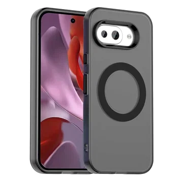 Google Pixel 9a Hoesje MagSafe Backcover Semi-Transparant & Zwart