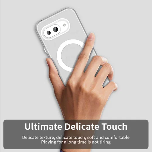 Google Pixel 9a Hoesje MagSafe Backcover Semi-Transparant & Wit afbeelding 4
