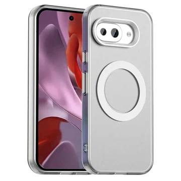 Google Pixel 9a Hoesje MagSafe Backcover Semi-Transparant & Wit