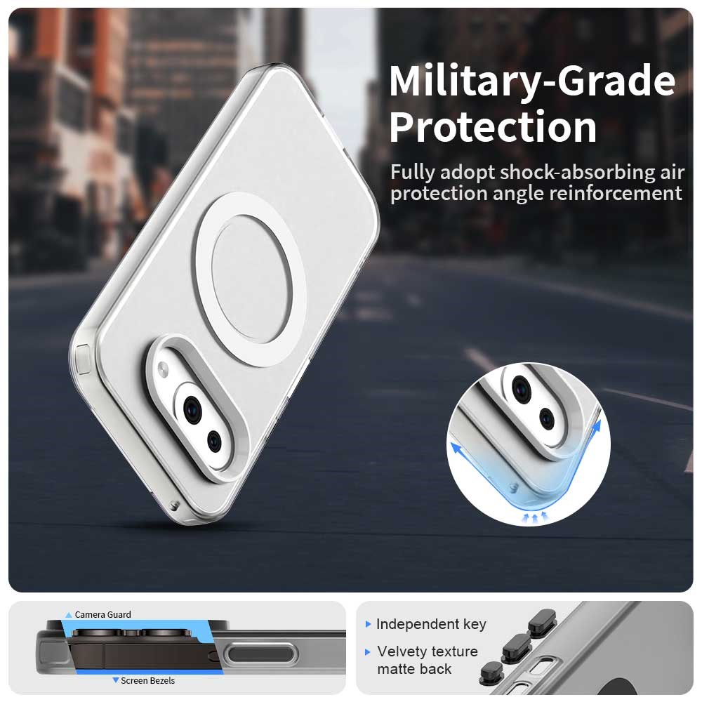 Google Pixel 9a Hoesje MagSafe Backcover Semi-Transparant & Wit afbeelding 3