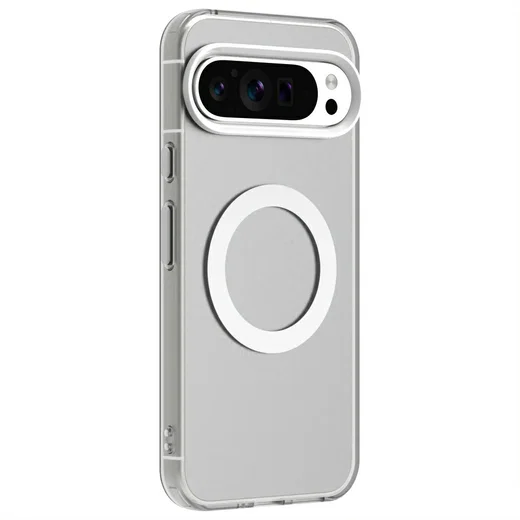 Google Pixel 9 / 9 Pro Hoesje MagSafe Backcover Semi-Transparant & Wit afbeelding 6