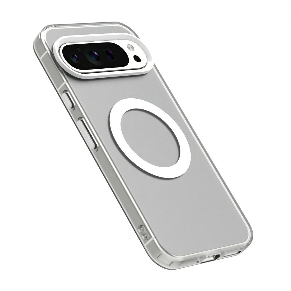 Google Pixel 9 / 9 Pro Hoesje MagSafe Backcover Semi-Transparant & Wit afbeelding 2