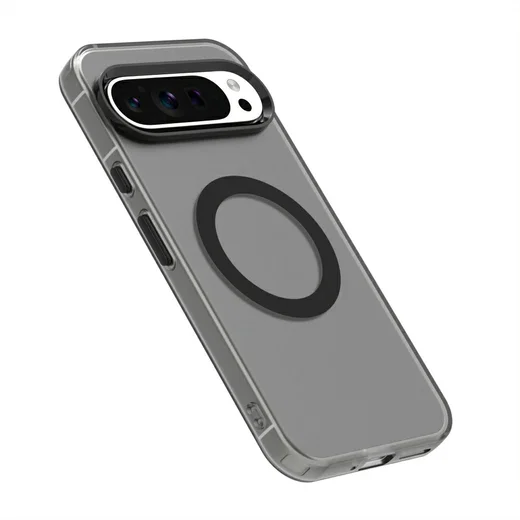Google Pixel 9 / 9 Pro Hoesje MagSafe Backcover Semi-Transparant & Zwart afbeelding 2