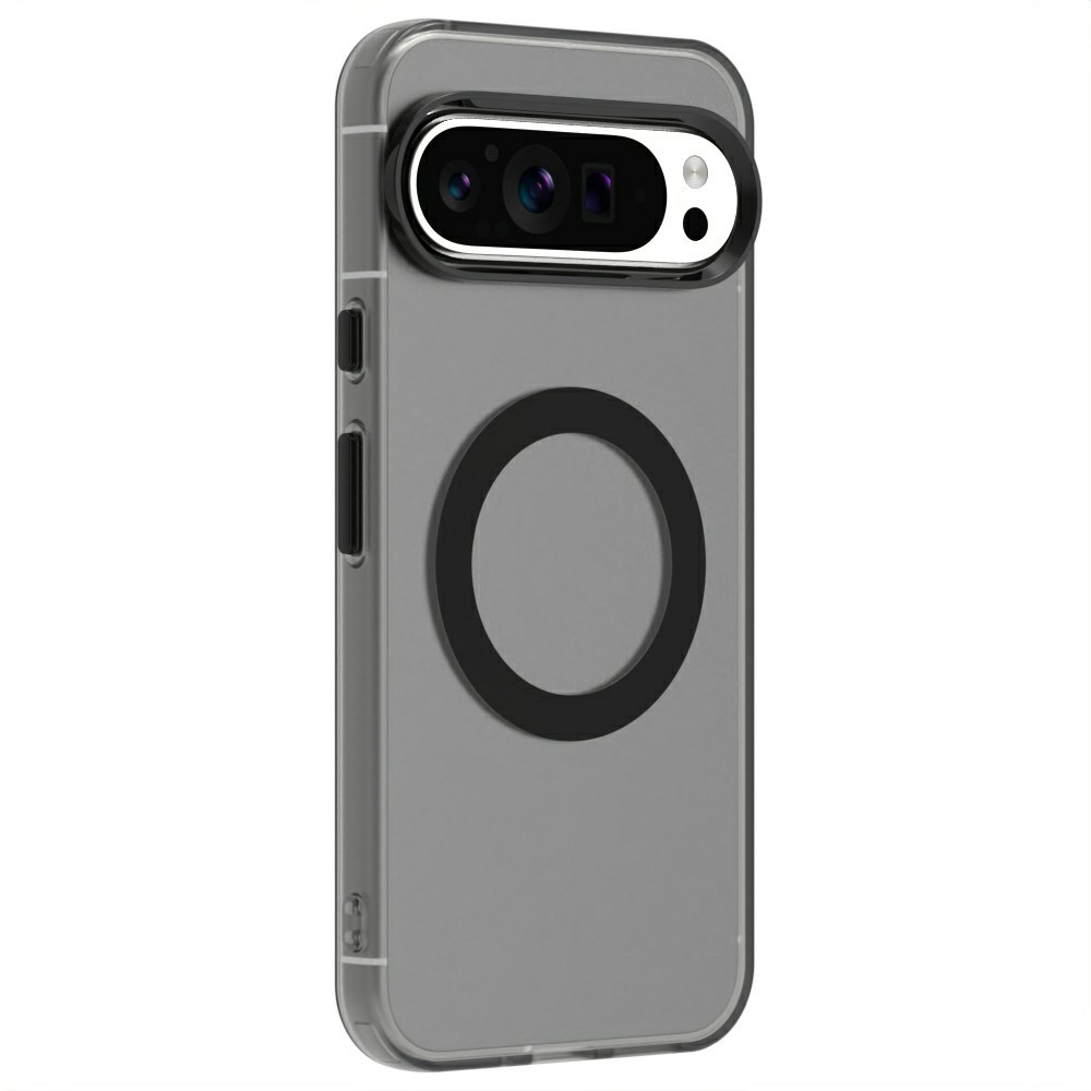 Google Pixel 9 / 9 Pro Hoesje MagSafe Backcover Semi-Transparant & Zwart afbeelding 6