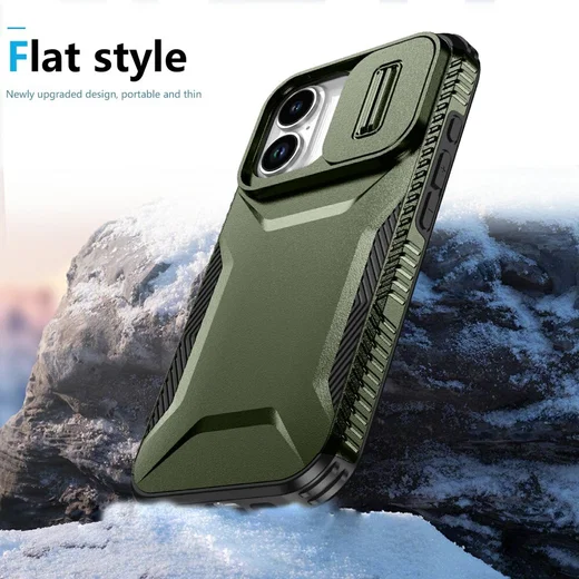 Apple iPhone 17 Hoesje Camera Slider Back Cover Schokbestendig Groen afbeelding 6