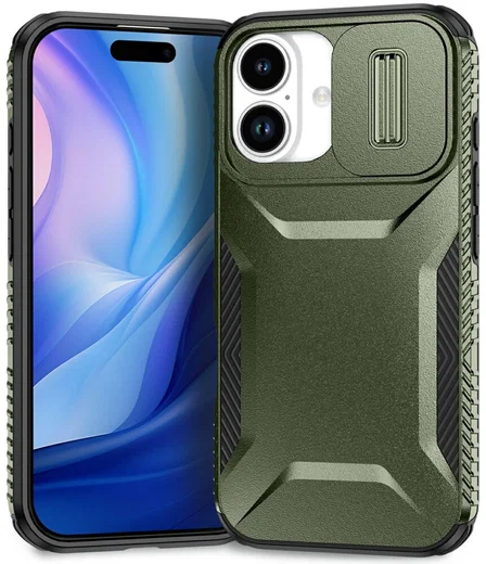 Apple iPhone 17 Hoesje Camera Slider Back Cover Schokbestendig Groen afbeelding 2