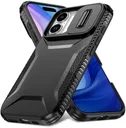 Apple iPhone 17 Hoesje Camera Slider Back Cover Schokbestendig Zwart