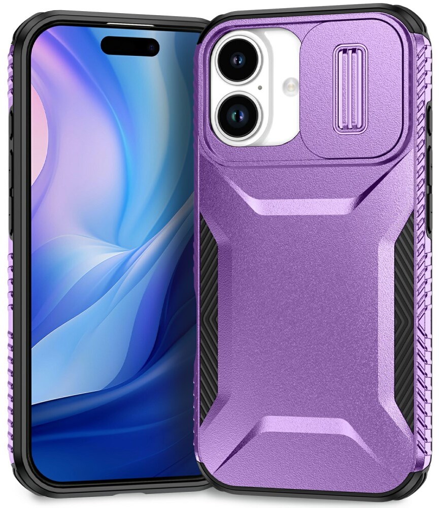 Apple iPhone 17 Hoesje Camera Slider Back Cover Schokbestendig Paars afbeelding 2