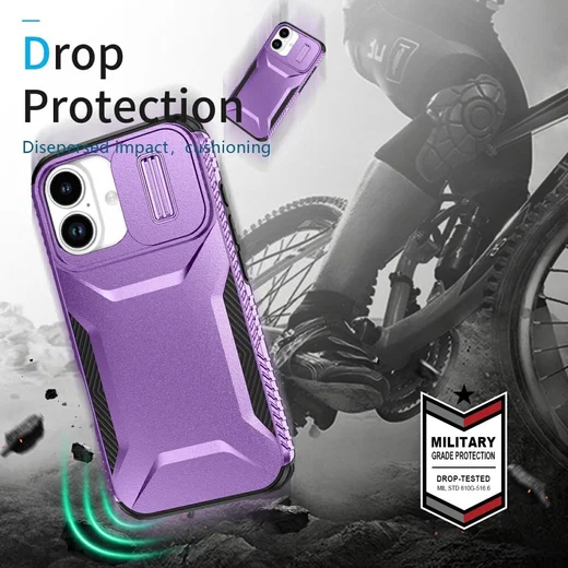 Apple iPhone 17 Hoesje Camera Slider Back Cover Schokbestendig Paars afbeelding 10