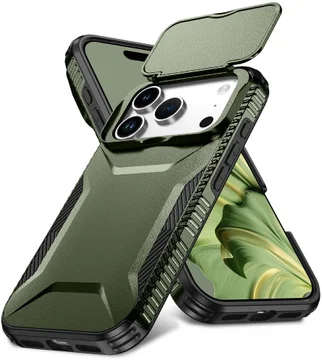 Apple iPhone 17 Pro Hoesje Camera Slider Back Cover Schokbestendig Groen