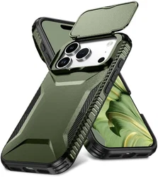 Apple iPhone 17 Pro Hoesje Camera Slider Back Cover Schokbestendig Groen afbeelding