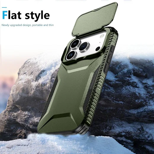 Apple iPhone 17 Pro Hoesje Camera Slider Back Cover Schokbestendig Groen afbeelding 8
