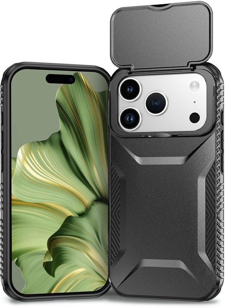 Apple iPhone 17 Pro Hoesje Camera Slider Back Cover Schokbestendig Zwart afbeelding 2