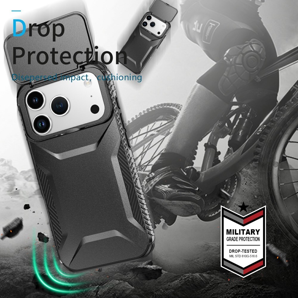 Apple iPhone 17 Pro Hoesje Camera Slider Back Cover Schokbestendig Zwart afbeelding 10
