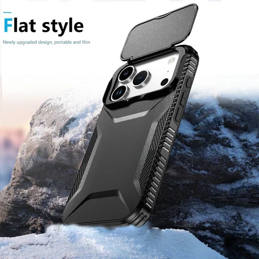 Apple iPhone 17 Pro Hoesje Camera Slider Back Cover Schokbestendig Zwart afbeelding 8