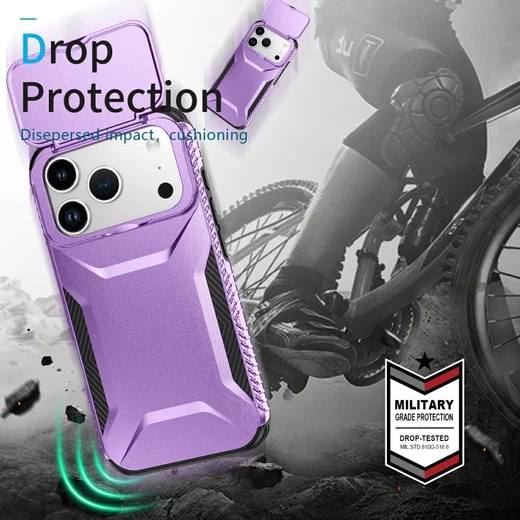 Apple iPhone 17 Pro Hoesje Camera Slider Back Cover Schokbestendig Paars afbeelding 10