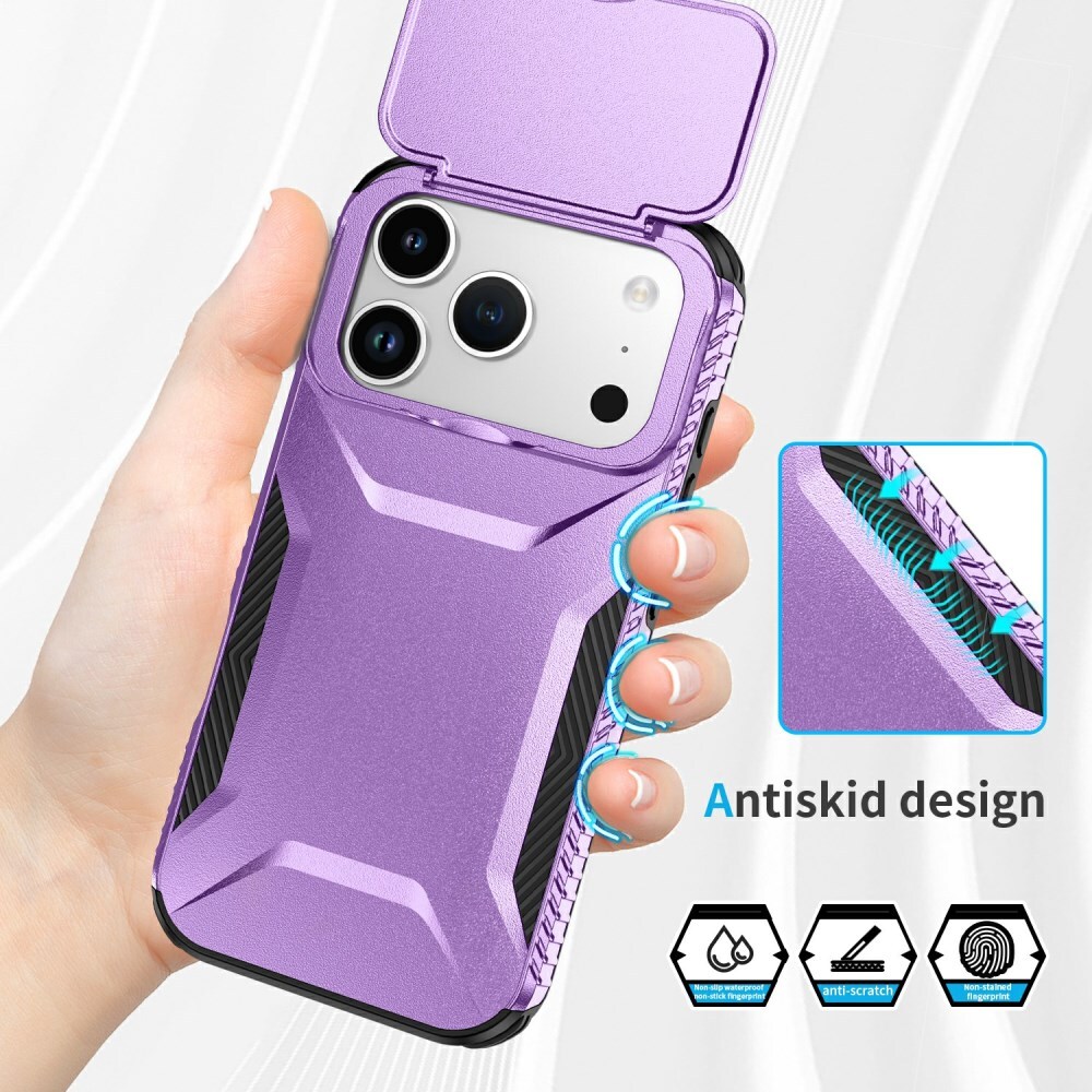 Apple iPhone 17 Pro Hoesje Camera Slider Back Cover Schokbestendig Paars afbeelding 6