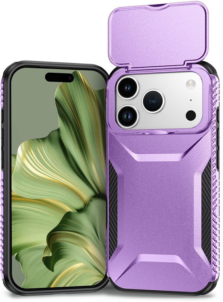 Apple iPhone 17 Pro Hoesje Camera Slider Back Cover Schokbestendig Paars afbeelding 2
