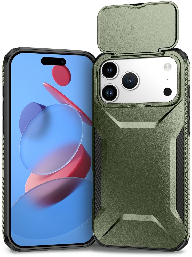 Apple iPhone 17 Pro Max Hoesje Camera Slider Back Cover Schokbestendig Groen afbeelding 2