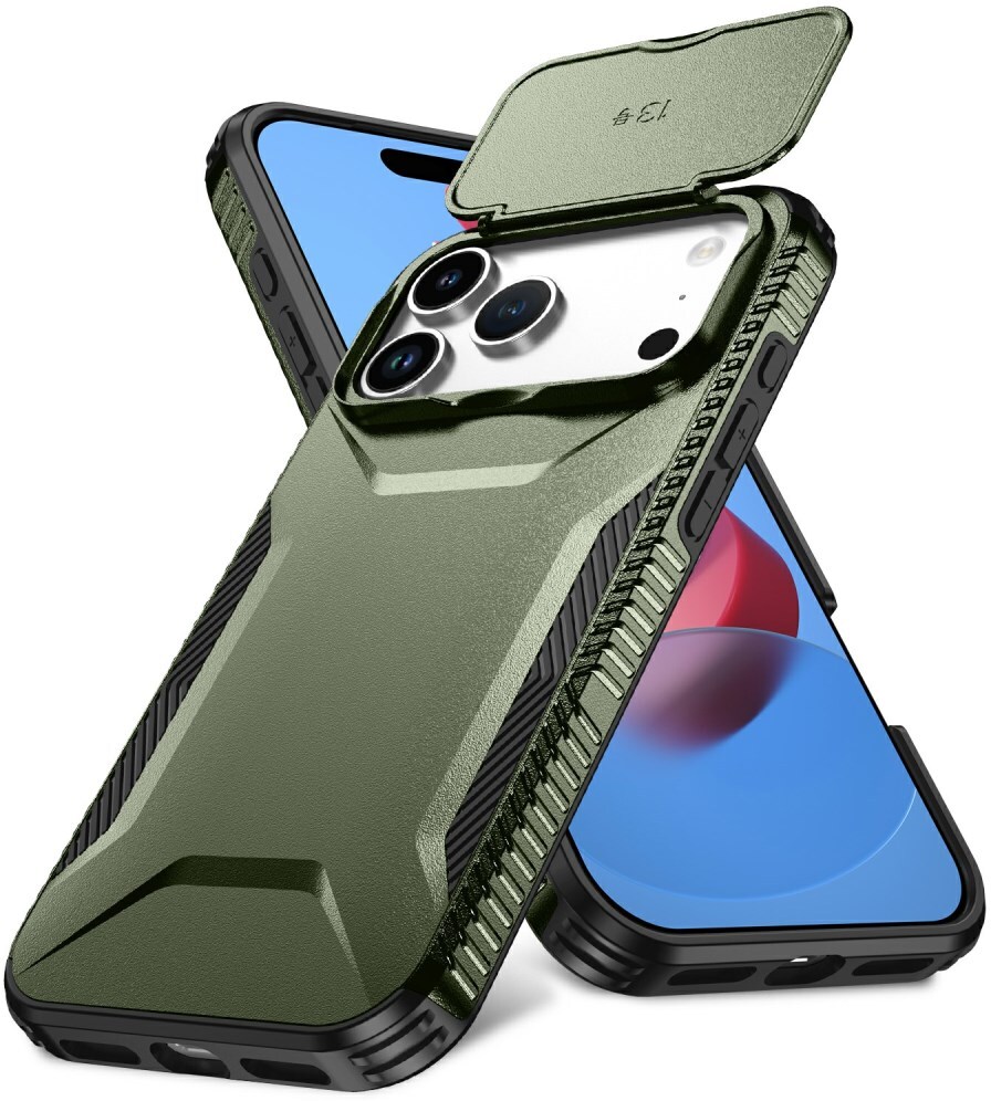 Apple iPhone 17 Pro Max Hoesje Camera Slider Back Cover Schokbestendig Groen afbeelding 1