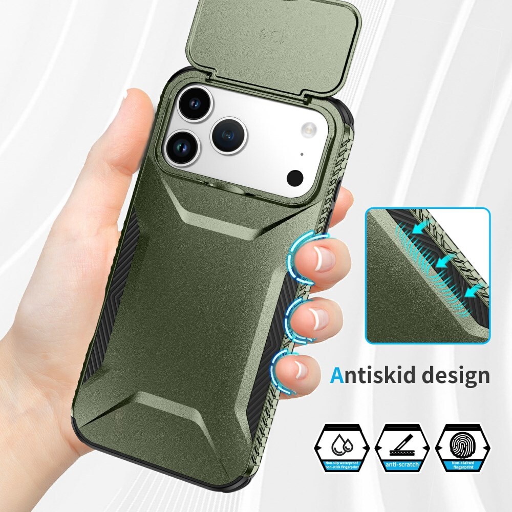 Apple iPhone 17 Pro Max Hoesje Camera Slider Back Cover Schokbestendig Groen afbeelding 6