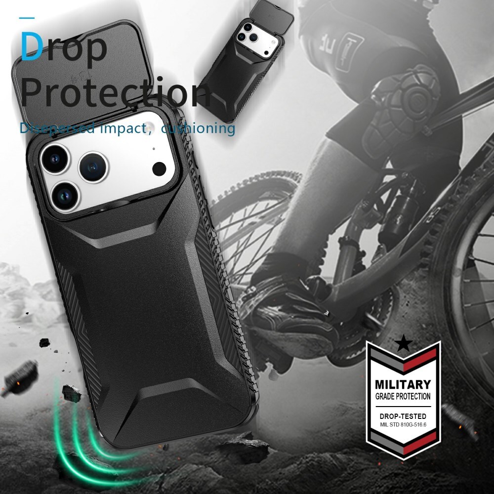 Apple iPhone 17 Pro Max Hoesje Camera Slider Back Cover Schokbestendig Zwart afbeelding 10