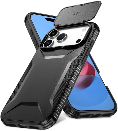 Apple iPhone 17 Pro Max Hoesje Camera Slider Back Cover Schokbestendig Zwart afbeelding 1