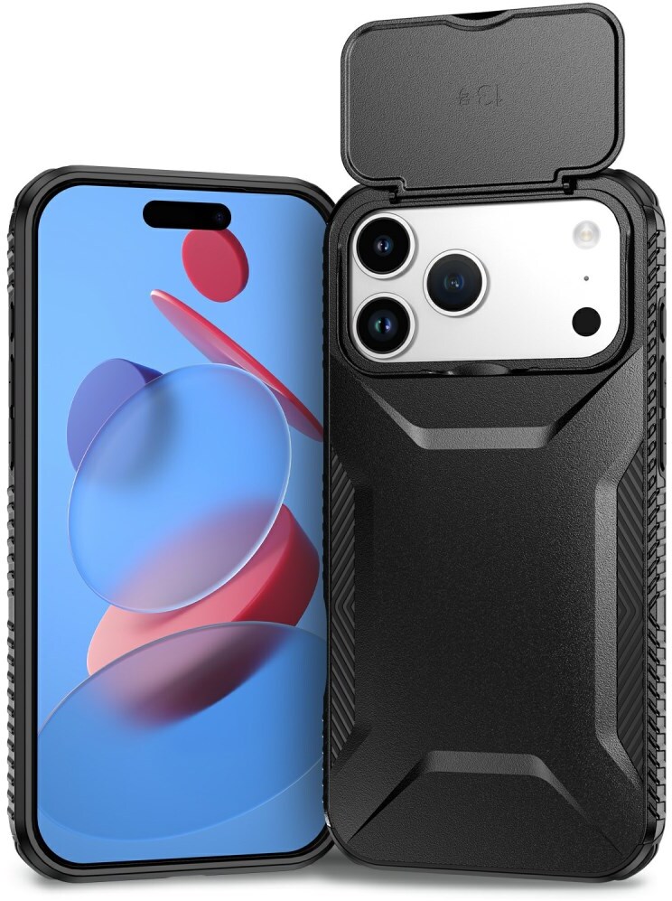 Apple iPhone 17 Pro Max Hoesje Camera Slider Back Cover Schokbestendig Zwart afbeelding 2