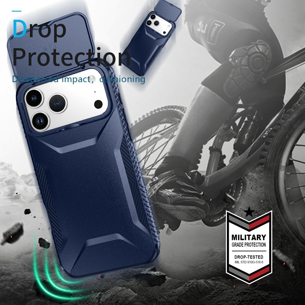 Apple iPhone 17 Pro Max Hoesje Camera Slider Back Cover Schokbestendig Blauw afbeelding 10