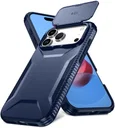Apple iPhone 17 Pro Max Hoesje Camera Slider Back Cover Schokbestendig Blauw
