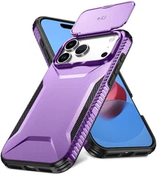 Apple iPhone 17 Pro Max Hoesje Camera Slider Back Cover Schokbestendig Paars afbeelding