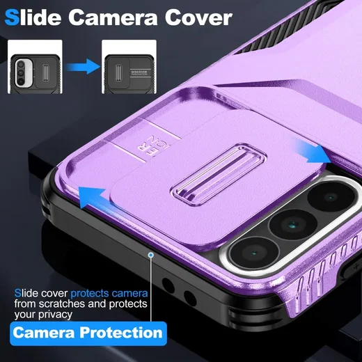 Samsung Galaxy A37 Hoesje Camera Slider Back Cover Schokbestendig Paars afbeelding 8