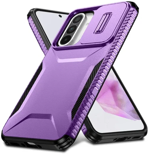 Samsung Galaxy A37 Hoesje Camera Slider Back Cover Schokbestendig Paars afbeelding 1