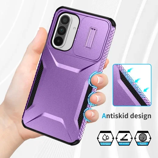 Samsung Galaxy A37 Hoesje Camera Slider Back Cover Schokbestendig Paars afbeelding 6