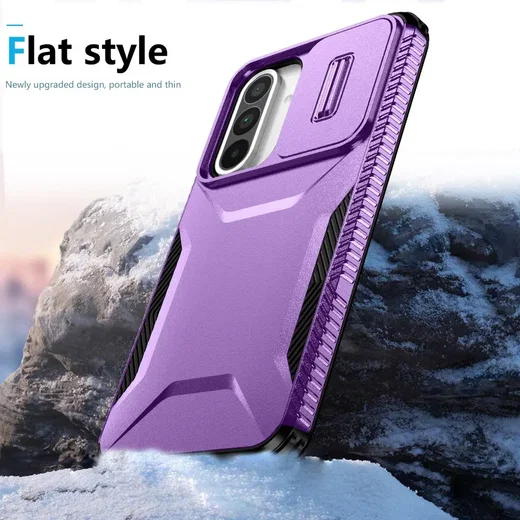 Samsung Galaxy A37 Hoesje Camera Slider Back Cover Schokbestendig Paars afbeelding 3