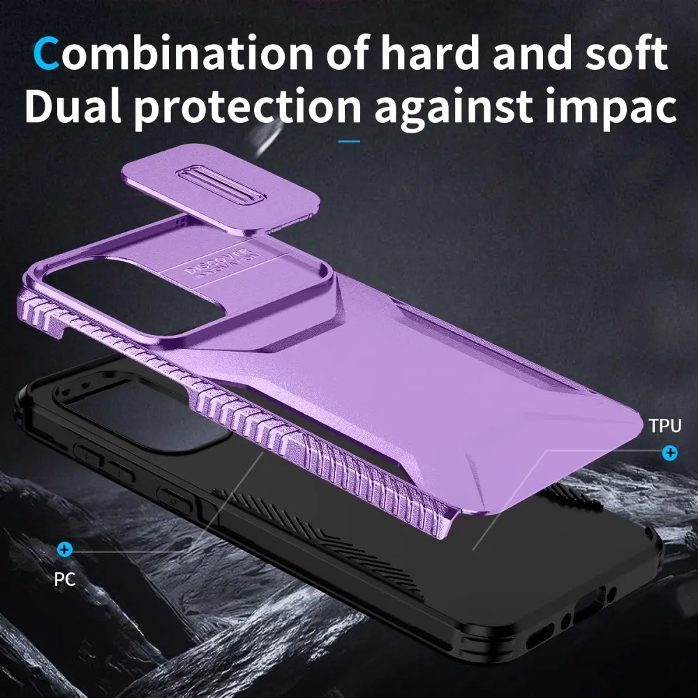 Samsung Galaxy A37 Hoesje Camera Slider Back Cover Schokbestendig Paars afbeelding 5