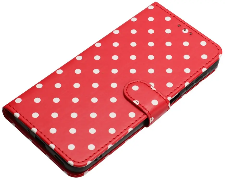 Apple iPhone 17 Hoesje Portemonnee Book Case Polka Dot Rood afbeelding 8
