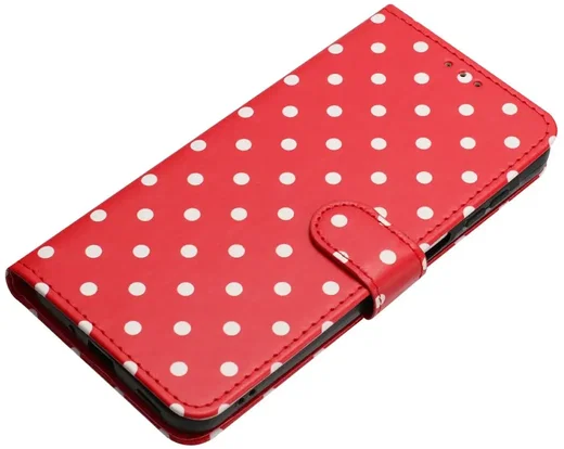 Apple iPhone 17 Hoesje Portemonnee Book Case Polka Dot Rood afbeelding 8