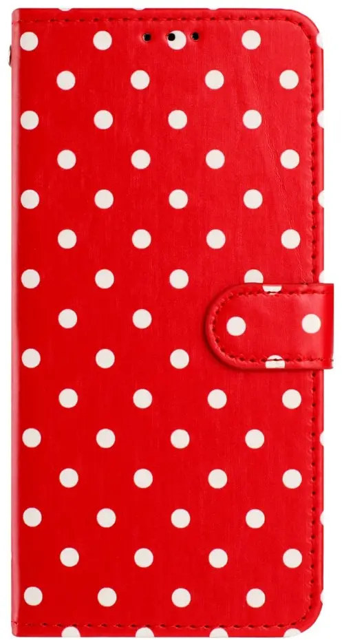 Apple iPhone 17 Hoesje Portemonnee Book Case Polka Dot Rood afbeelding 10