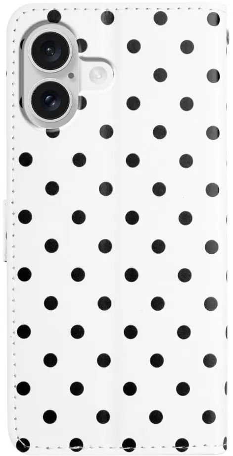 Apple iPhone 17 Hoesje Portemonnee Book Case Polka Dot Wit afbeelding 11