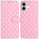 Apple iPhone 17 Hoesje Portemonnee Book Case Polka Dot Roze