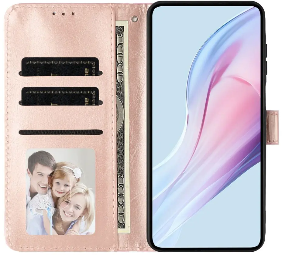 Apple iPhone 17 Hoesje Portemonnee Book Case Polka Dot Roze afbeelding 6