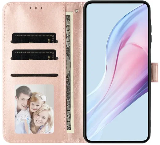 Apple iPhone 17 Hoesje Portemonnee Book Case Polka Dot Roze afbeelding 6