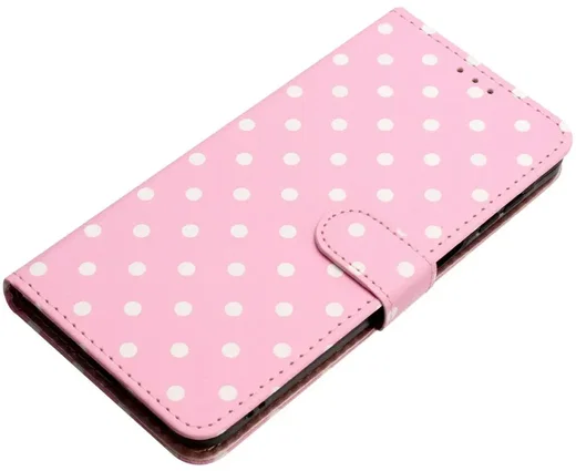 Apple iPhone 17 Hoesje Portemonnee Book Case Polka Dot Roze afbeelding 8
