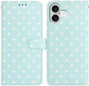 Apple iPhone 17 Hoesje Portemonnee Book Case Polka Dot Blauw