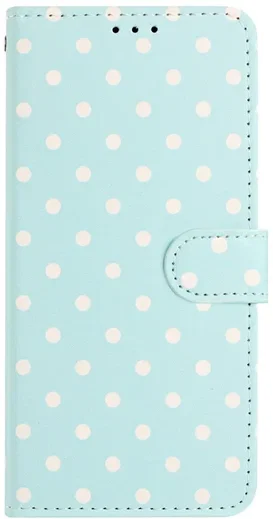 Apple iPhone 17 Hoesje Portemonnee Book Case Polka Dot Blauw afbeelding 10