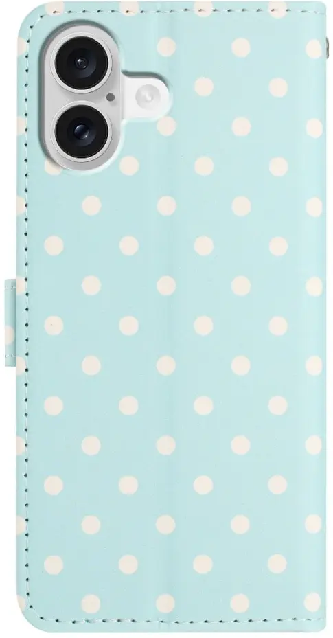 Apple iPhone 17 Hoesje Portemonnee Book Case Polka Dot Blauw afbeelding 11
