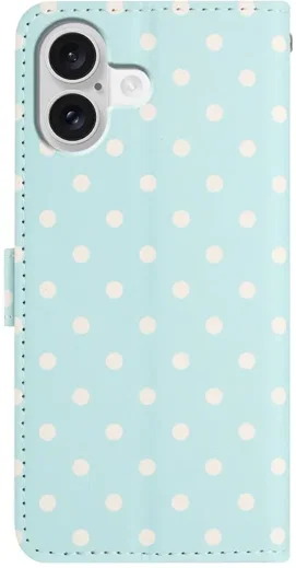 Apple iPhone 17 Hoesje Portemonnee Book Case Polka Dot Blauw afbeelding 11