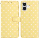 Apple iPhone 17 Hoesje Portemonnee Book Case Polka Dot Geel